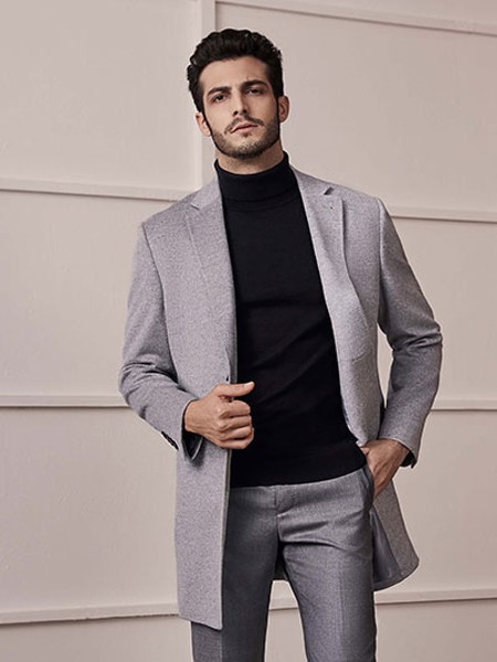 所罗男装2022秋冬季灰色西装裤