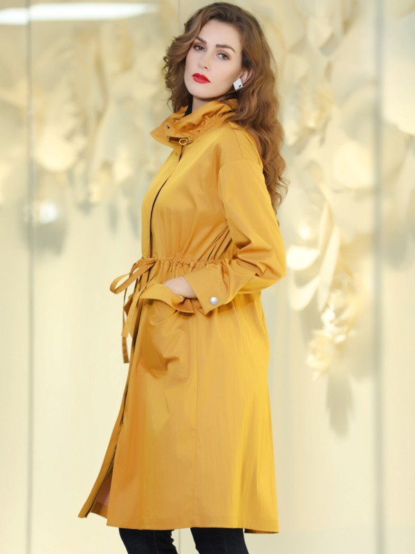 索诗妃儿女装2022秋冬季黄色衬衫裙