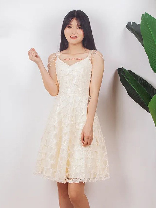 提图斯女装2023春夏季白色吊带裙