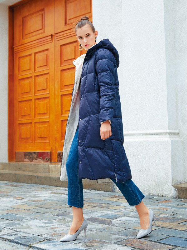 EI.女装2022秋冬季藏蓝色连衣裙