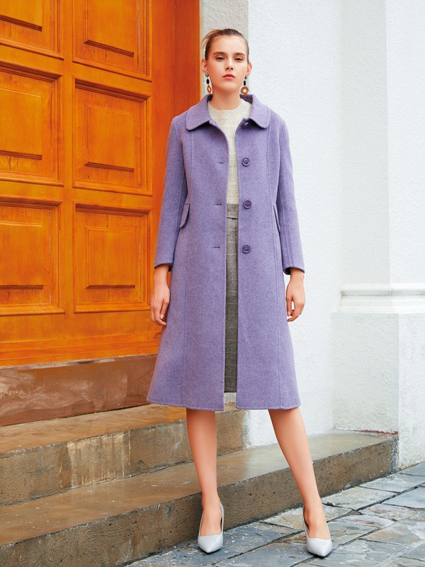 EI.女装2022秋冬季紫色大衣