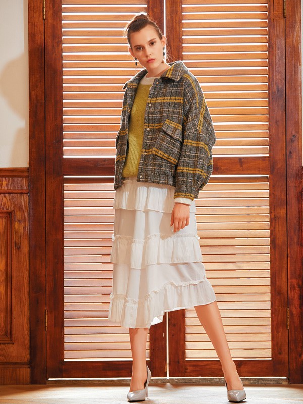 EI.女装2022秋冬季白色半身裙