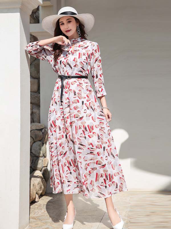 EI.女装2023春夏季粉色连衣裙