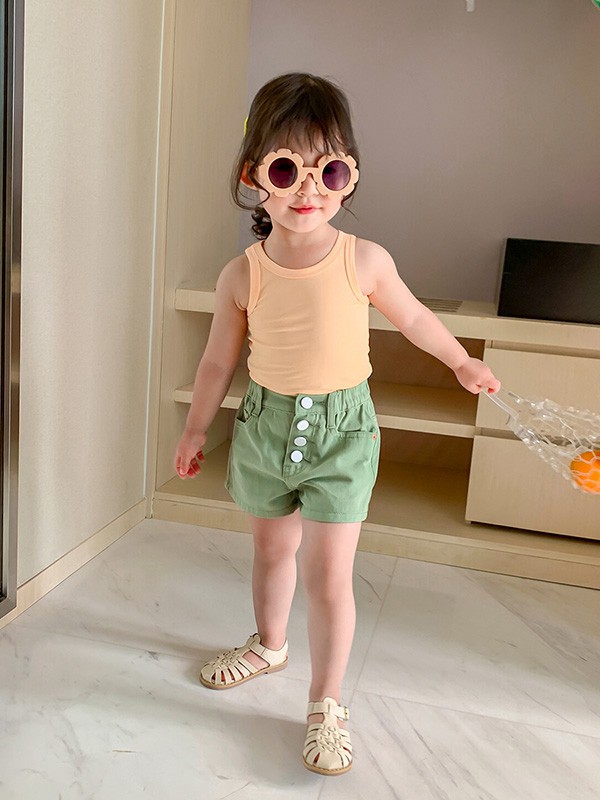 爱尚哆哆咪童装2023春夏季橙色背心