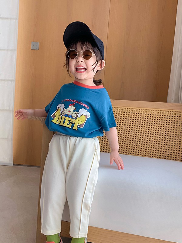 爱尚哆哆咪童装2023春夏季蓝色T恤