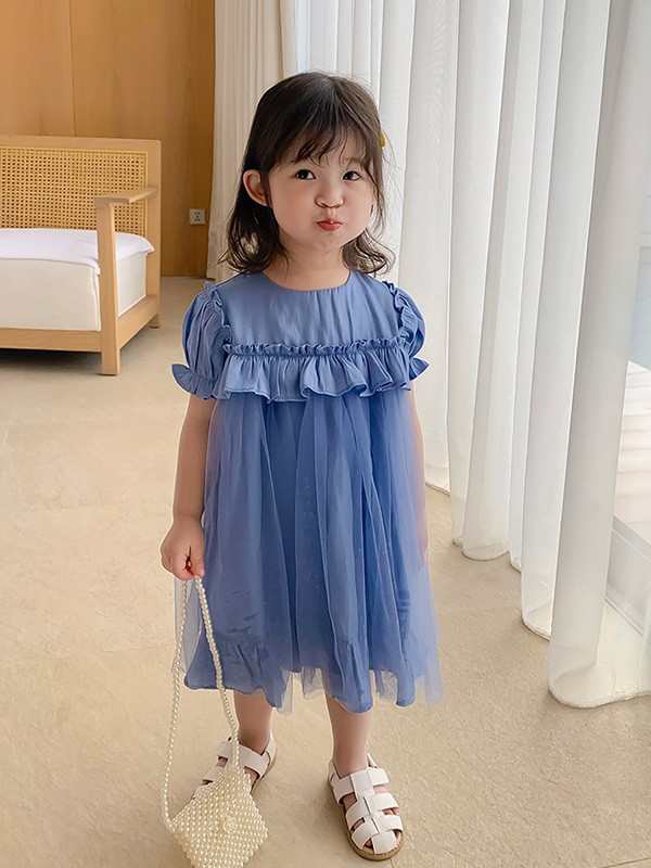爱尚哆哆咪童装2023春夏季蓝色连衣裙