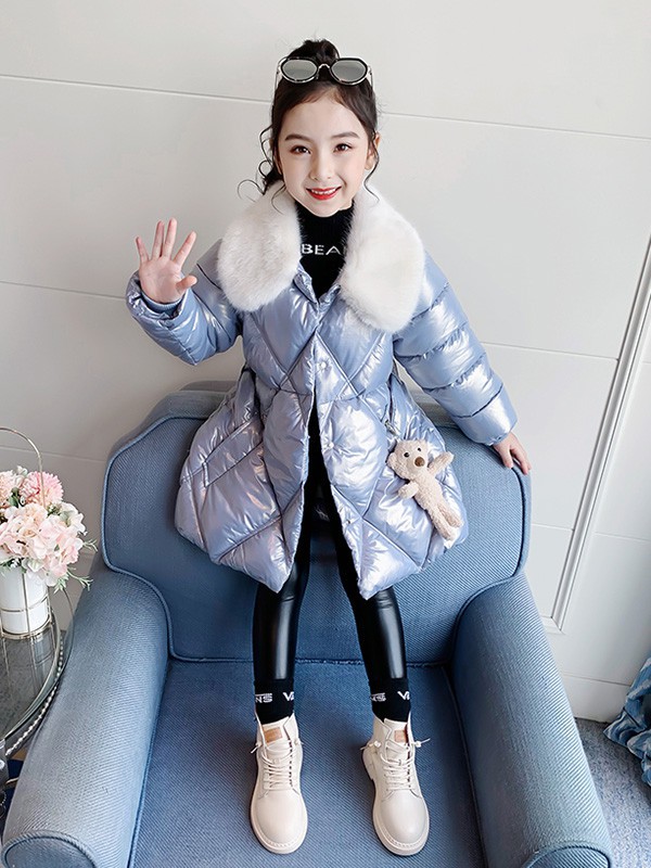 黑尼木木童装2022秋冬季蓝色棉服