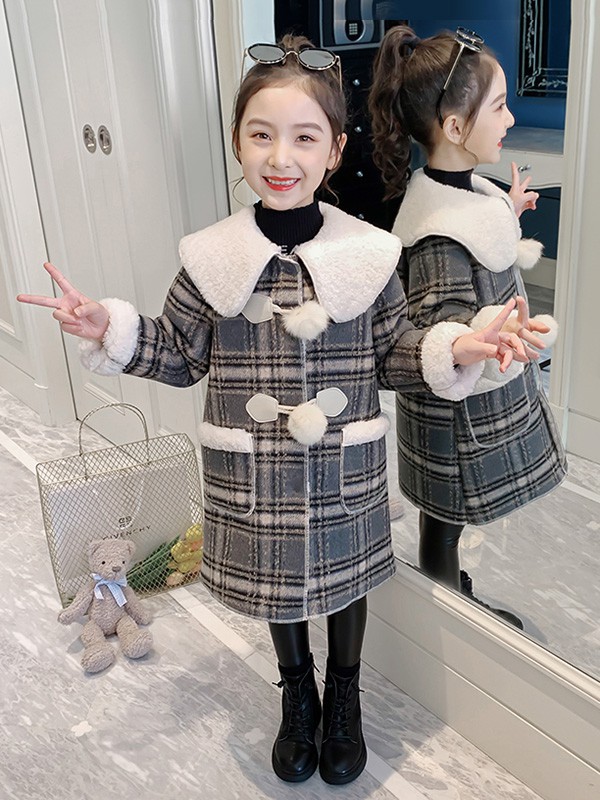 黑尼木木童装2022秋冬季黑色大衣