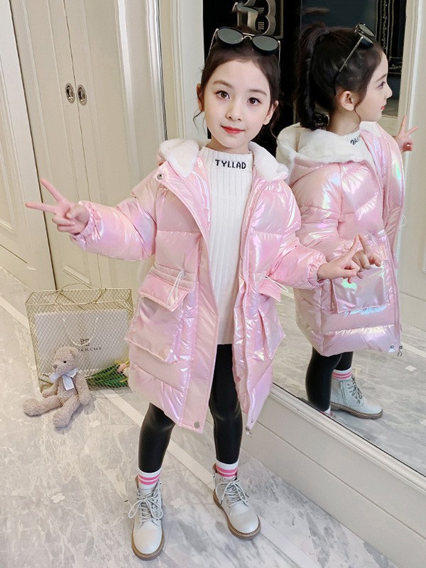 黑尼木木童装2022秋冬季粉色棉服