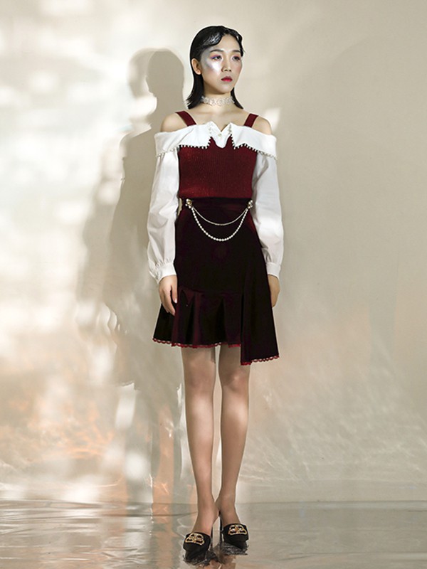 OceanFlame女装2023春夏季黑色半身裙