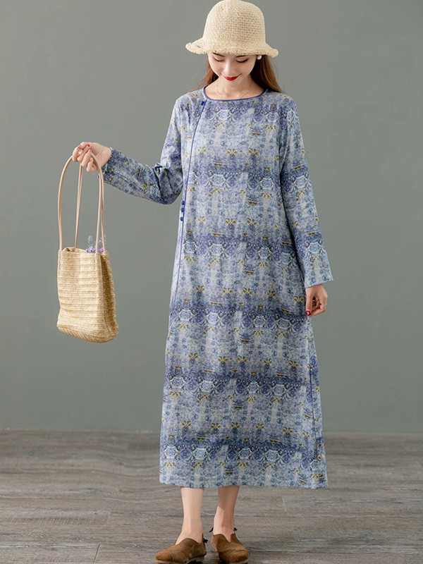 识衣纪女装2022秋冬季灰色连衣裙