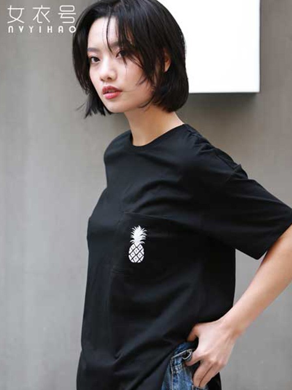 女衣号2023春夏季黑色T恤