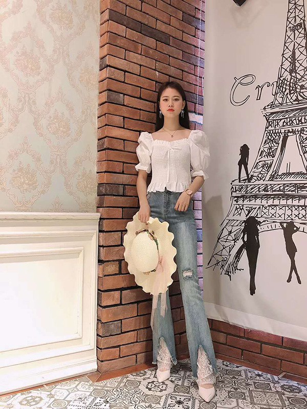 范卡图女装2023春夏季白色上衣