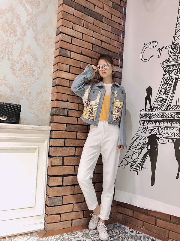 范卡图女装2023春夏季白色长裤