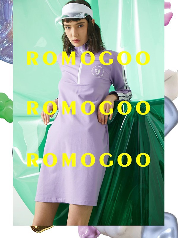 汝菓女装2022秋冬季紫色连衣裙