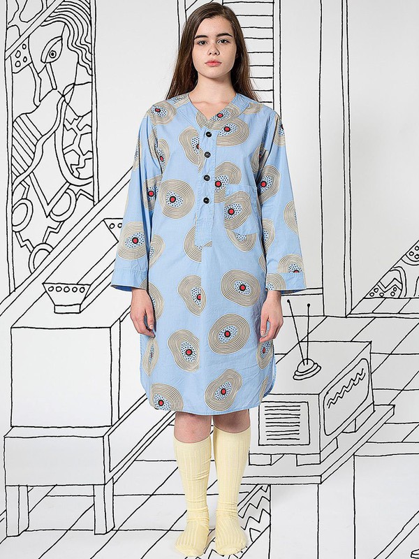 AmericanApparel2022秋冬季蓝色连衣裙