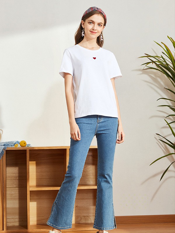 A21休闲装2023春夏季白色T恤