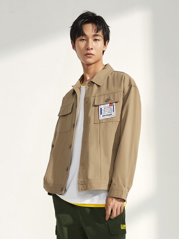 A21休闲装2023春夏季卡其色衬衫