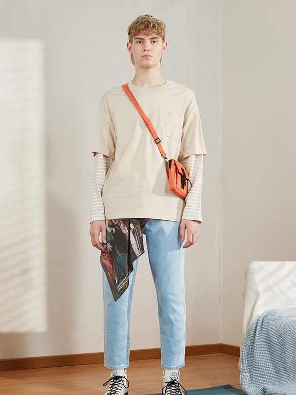 A21休闲装2023春夏季蓝色长裤