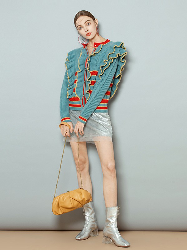 皮皮狗女装2022秋冬季灰色短裙