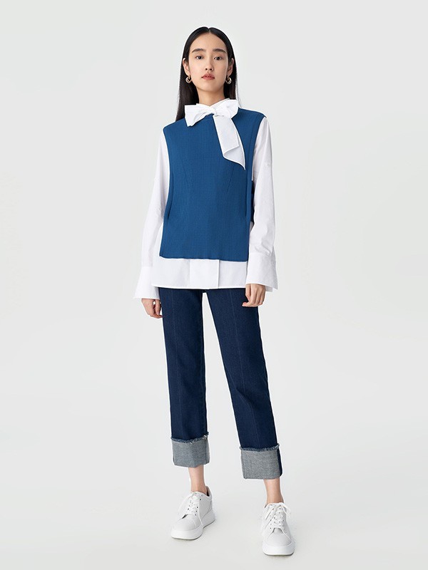 十二篮女装2022秋冬季白色衬衫