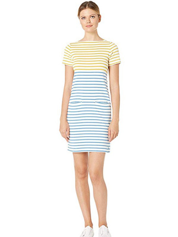 安妮克莱因女装2023春夏季拼色连衣裙