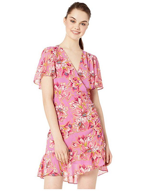 安妮克莱因女装2023春夏季粉色连衣裙