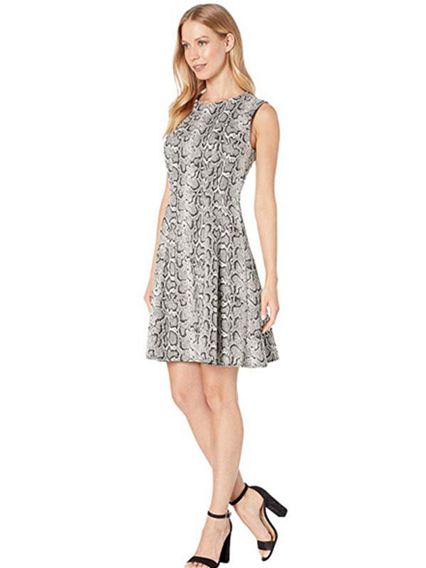 安妮克莱因女装2023春夏季灰色吊带裙