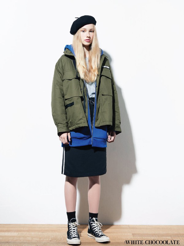 chocoolate女装2022秋冬季军绿色外套