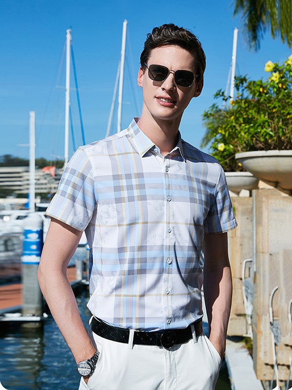 港士龙休闲装2023春夏季白色衬衫