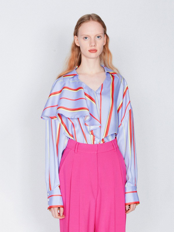 THISNORTHAT女装2023春夏季紫色衬衫