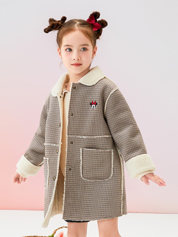 迪士尼宝宝童装2022秋冬季灰色大衣