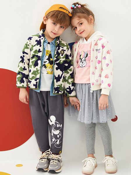 迪士尼宝宝童装2022秋冬季灰色长裤