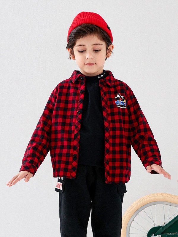 迪士尼宝宝童装2022秋冬季黑色T恤