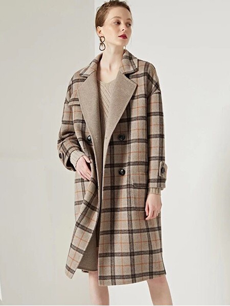 美兰娇丽女装2022秋冬季米色大衣