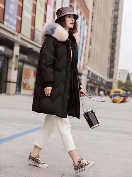 美兰娇丽女装2022秋冬季黑色棉服