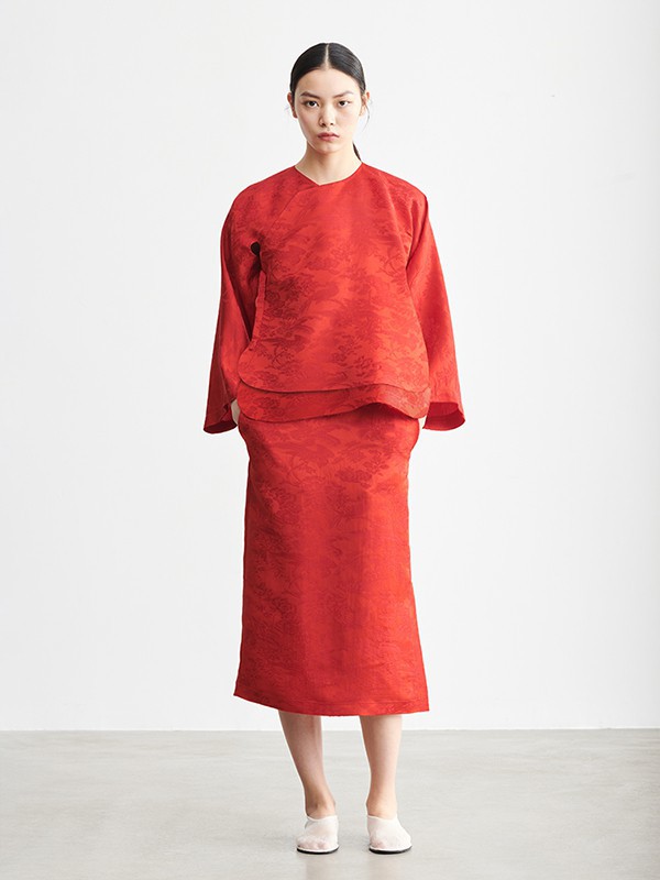 msmin2022秋冬季红色半身裙