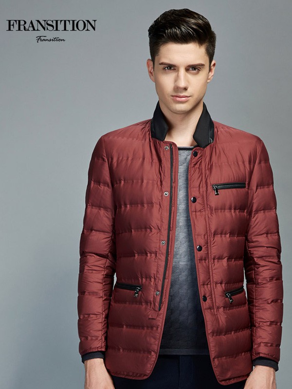 法蘭·诗顿男装2022秋冬季红色羽绒服