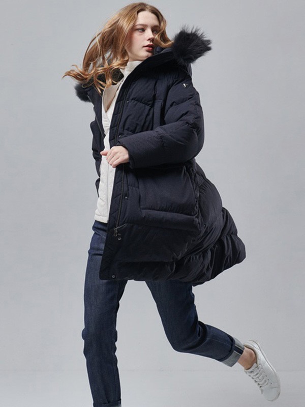 布来亚克女装2022秋冬季黑色棉服