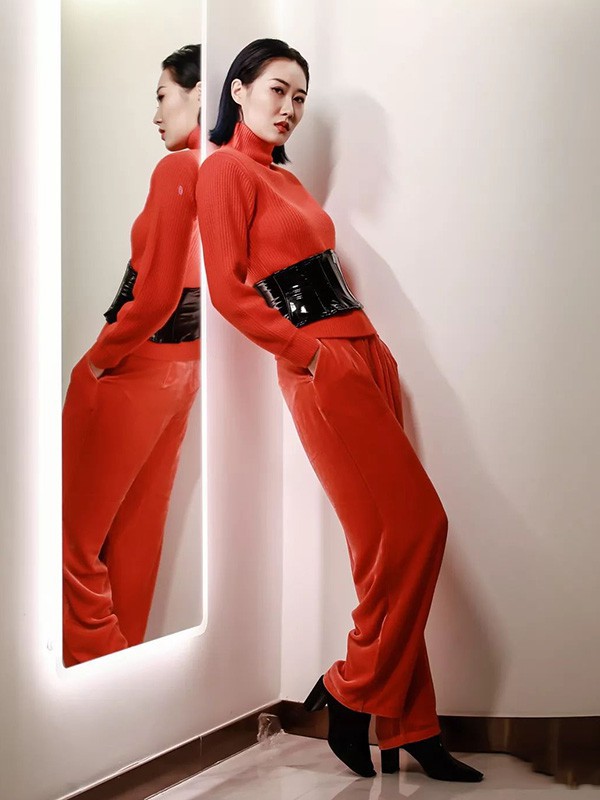 李爱木子女装2022秋冬季橙色连体裤