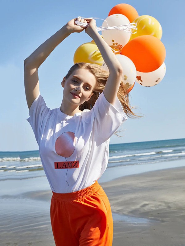 李爱木子女装2023春夏季白色T恤