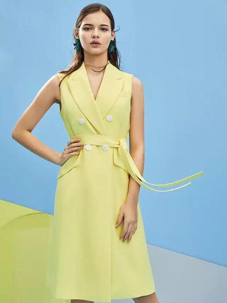 TRANDS女装2022秋冬季黄色连体裤