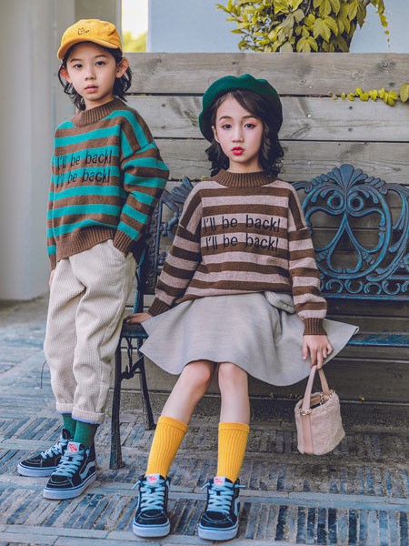 韩米娜童装2022秋冬季卡其色长裤