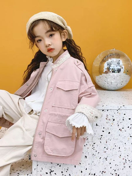 韩米娜童装2022秋冬季粉色马夹