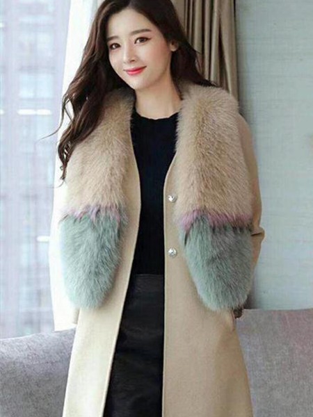 诺伊朵女装2022秋冬季卡其色大衣