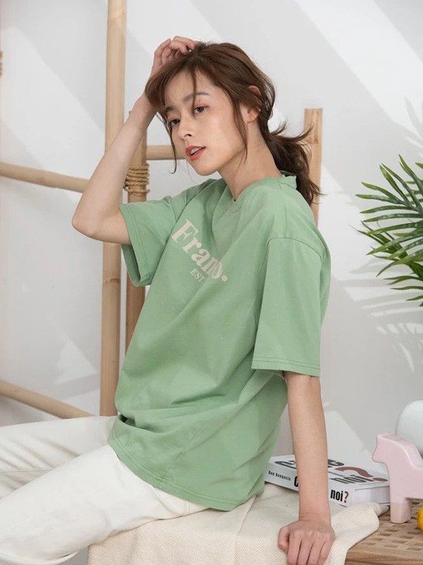 ISSUE亦抒女装2023春夏季绿色T恤