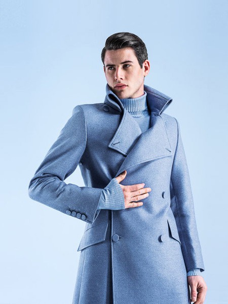 斯马特2022秋冬季蓝色大衣