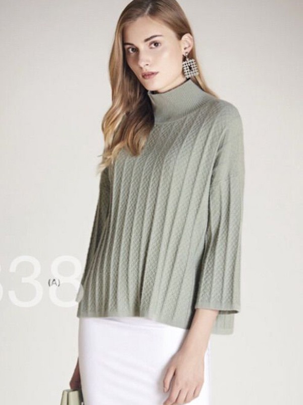 鹿邦女装2022秋冬季绿色毛衣