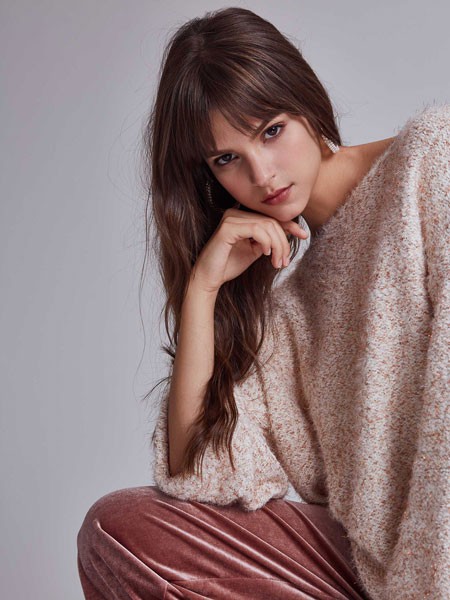 Cyncia辛西娅女装2022秋冬季米色毛衣