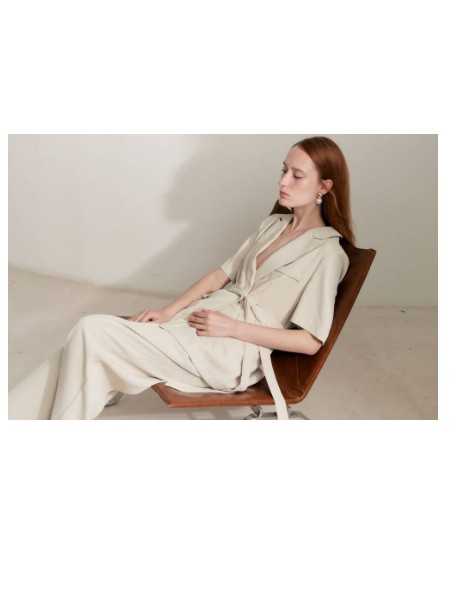 Cyncia辛西娅女装2023春夏季白色阔腿裤